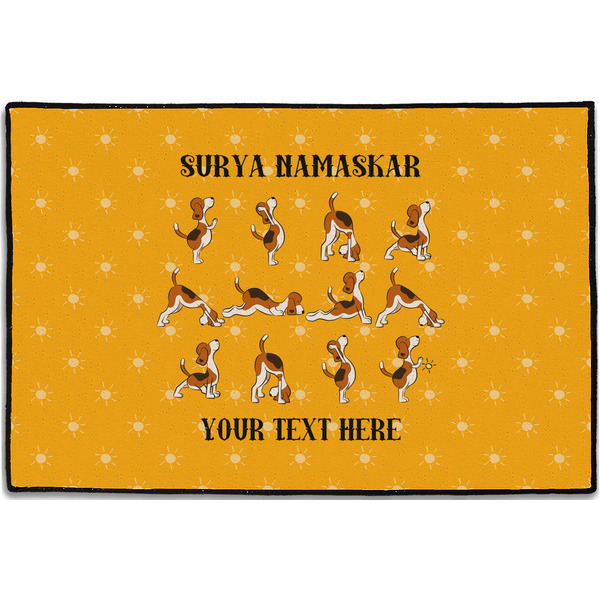 Custom Yoga Dogs Sun Salutations Door Mat - 36"x24" (Personalized)