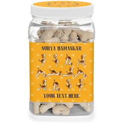 Yoga Dogs Sun Salutations Dog Treat Jar (Personalized)