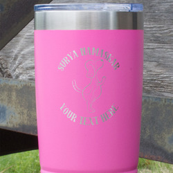 Yoga Dogs Sun Salutations 20 oz Stainless Steel Tumbler - Pink - Double Sided (Personalized)