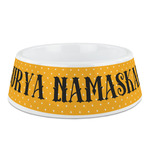 Yoga Dogs Sun Salutations Plastic Dog Bowl - Medium (Personalized)