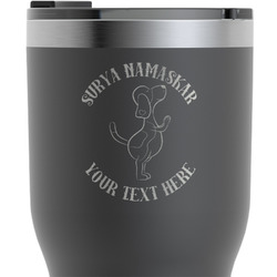 Yoga Dogs Sun Salutations RTIC Tumbler - Black - Engraved Front (Personalized)