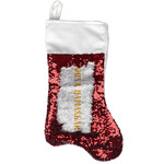 Yoga Dogs Sun Salutations Reversible Sequin Stocking - Red (Personalized)