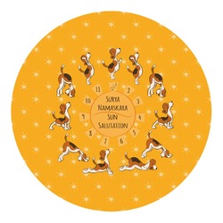 Yoga Dogs Sun Salutations Round Decal - Large