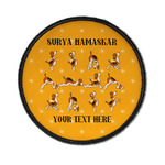 Yoga Dogs Sun Salutations Iron On Round Patch w/ Name or Text