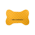 Yoga Dogs Sun Salutations Bone Shaped Dog Food Mat (Small) (Personalized)