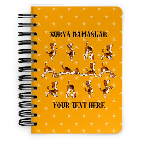 Custom Yoga Dogs Sun Salutations Spiral Notebook - 5x7 w/ Name or Text