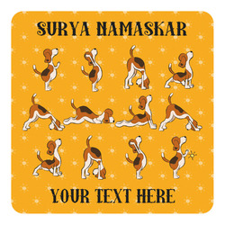 Yoga Dogs Sun Salutations Square Decal - Large (Personalized)