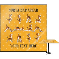 Yoga Dogs Sun Salutations Square Table Top - 30" (Personalized)
