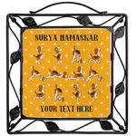 Yoga Dogs Sun Salutations Square Trivet (Personalized)