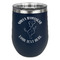 Yoga Dogs Sun Salutations Stainless Wine Tumblers - Navy - Double Sided - Front