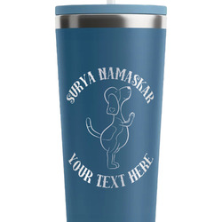 Yoga Dogs Sun Salutations RTIC Everyday Tumbler with Straw - 28oz - Steel Blue - Double-Sided (Personalized)