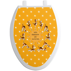 Yoga Dogs Sun Salutations Toilet Seat Decal - Elongated