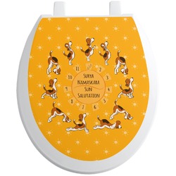 Yoga Dogs Sun Salutations Toilet Seat Decal - Round