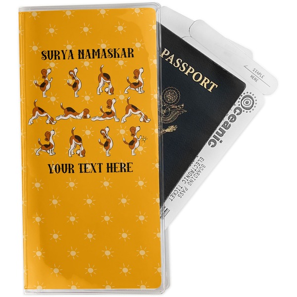 Custom Yoga Dogs Sun Salutations Travel Document Holder