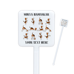 Yoga Dogs Sun Salutations Square Plastic Stir Sticks (Personalized)