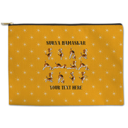 Yoga Dogs Sun Salutations Zipper Pouch - Large - 12.5"x8.5" (Personalized)