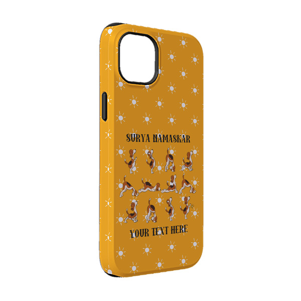 Custom Yoga Dogs Sun Salutations iPhone Case - Rubber Lined - iPhone 14 Pro (Personalized)