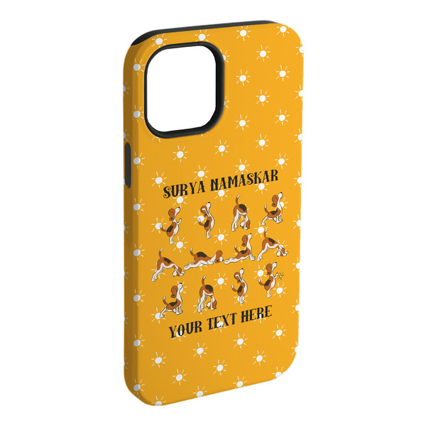 Custom Yoga Dogs Sun Salutations iPhone Case - Rubber Lined - iPhone 15 Plus (Personalized)