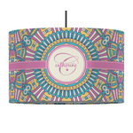 Bohemian Art 12" Drum Pendant Lamp - Fabric (Personalized)