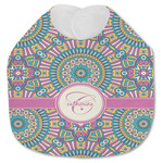 Bohemian Art Jersey Knit Baby Bib w/ Name and Initial