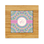 Bohemian Art Bamboo Trivet with Ceramic Tile Insert (Personalized)