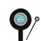 Bohemian Art Black Plastic 7" Stir Stick - Round - Closeup