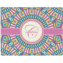 Bohemian Art Woven Fabric Placemat - Twill w/ Name and Initial