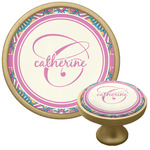 Bohemian Art Cabinet Knob - Gold (Personalized)