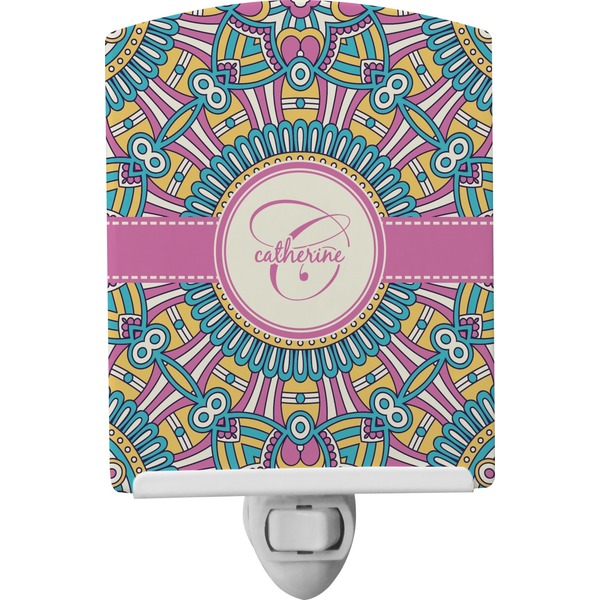 Custom Bohemian Art Ceramic Night Light (Personalized)