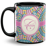 Bohemian Art 11 Oz Coffee Mug - Black (Personalized)