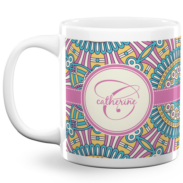 Custom Bohemian Art 20 Oz Coffee Mug - White (Personalized)