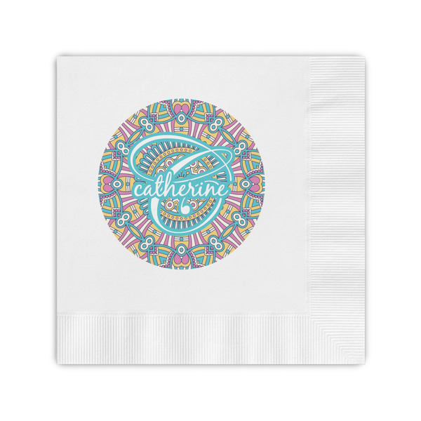 Custom Bohemian Art Coined Cocktail Napkins (Personalized)