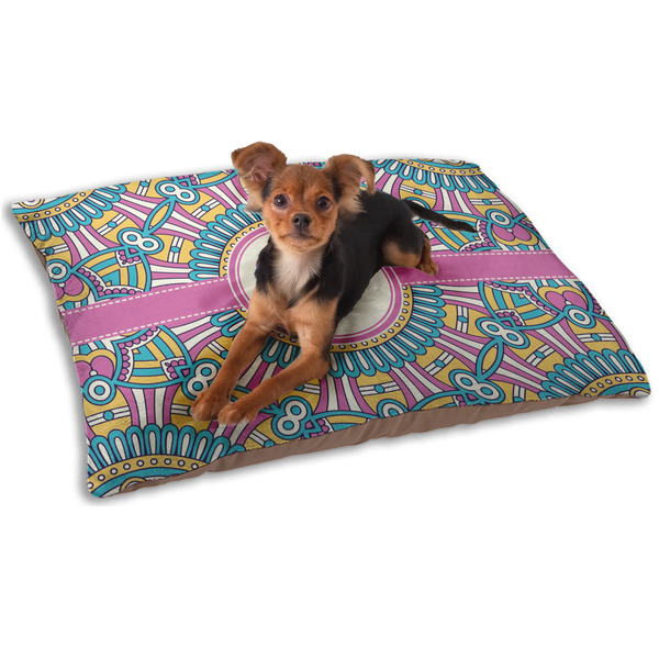 Custom Bohemian Art Dog Bed - Small w/ Name and Initial