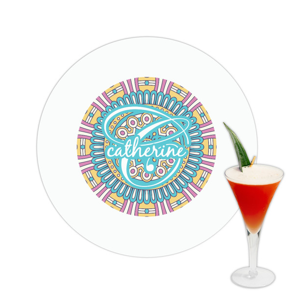 Custom Bohemian Art Printed Drink Topper -  2.5" (Personalized)