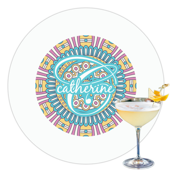 Custom Bohemian Art Printed Drink Topper - 3.5" (Personalized)