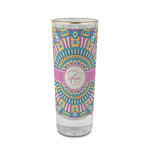 Bohemian Art 2 oz Shot Glass -  Glass with Gold Rim - Set of 4 (Personalized)