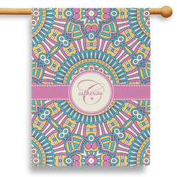 Bohemian Art 28" House Flag - Double Sided (Personalized)