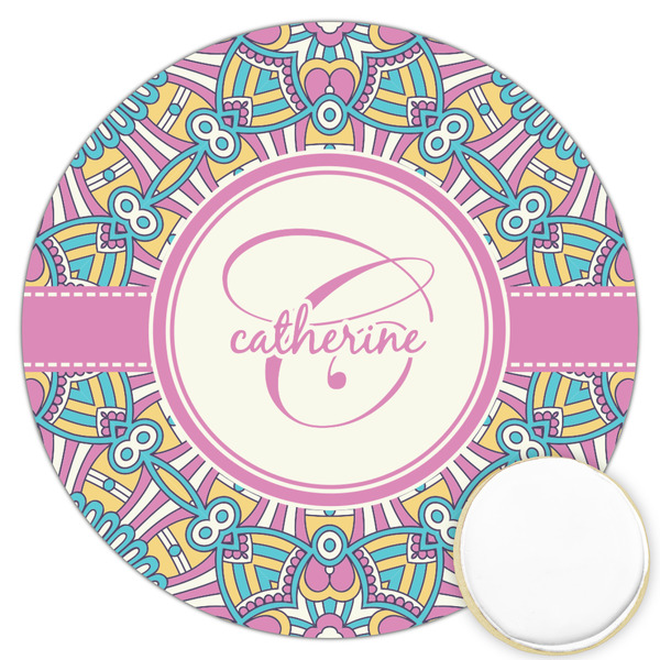 Custom Bohemian Art Printed Cookie Topper - 3.25" (Personalized)