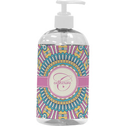 Bohemian Art Plastic Soap / Lotion Dispenser (16 oz - Large - White) (Personalized)