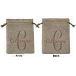 Bohemian Art Medium Burlap Gift Bag - Front & Back (Personalized)