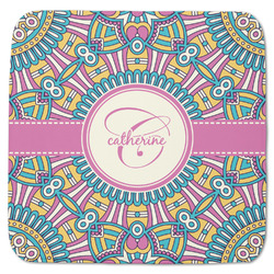 Bohemian Art Memory Foam Bath Mat - 48"x48" (Personalized)