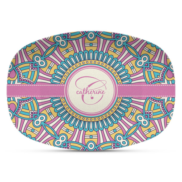 Custom Bohemian Art Plastic Platter - Microwave & Oven Safe Composite Polymer (Personalized)