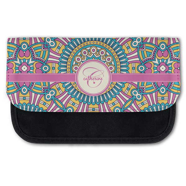 Custom Bohemian Art Canvas Pencil Case w/ Name and Initial