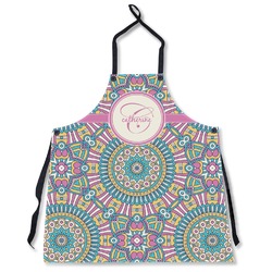Bohemian Art Apron Without Pockets w/ Name and Initial