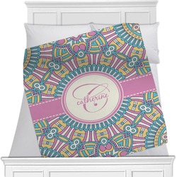 Bohemian Art Minky Blanket - Toddler / Throw - 60"x50" - Double Sided (Personalized)