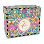 Bohemian Art Wood Recipe Box - Full Color Print (Personalized)