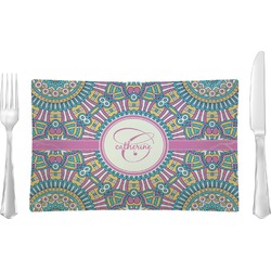 Bohemian Art Glass Rectangular Lunch / Dinner Plate (Personalized)