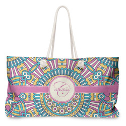 Bohemian Art Large Tote Bag with Rope Handles (Personalized)