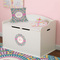 Bohemian Art Round Wall Decal on Toy Chest