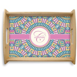 Bohemian Art Natural Wooden Tray - Large (Personalized)